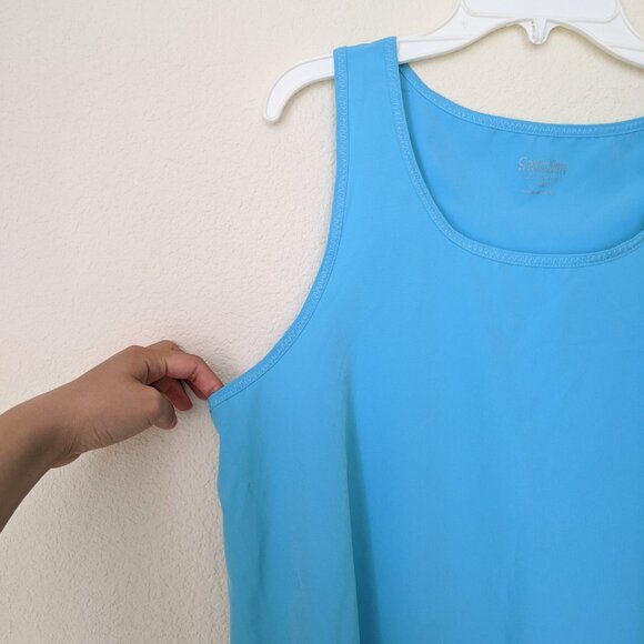 Calvin Klein Performance quick dry light blue exercise tank top - Picture 4 of 6